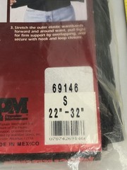 Vintage Rare Popular Mechanics Back Support Belt Strap Size S Waist 22”-32” NOS
