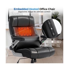 600LBS Big and Tall Massage Office Chair, Extra Wide Seat – 3D Kneading Massa…