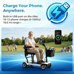 2026 Foldable 4-Wheel Mobility Scooter Seniors Adults 18.6 Mile Airline Approved