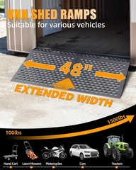2PCS 29x24in Shed Ramp for Riding Mower 1500lb Metal Lawn Mower Ramp for Tractor