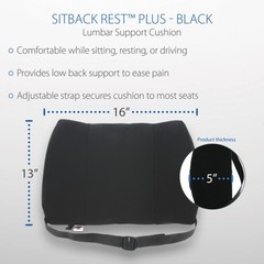 Core Products Sitback Plus Lumbar Wide Support Chair Cushion Car Travel Work USA