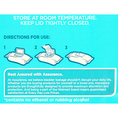 Assurance Premium Disposable Washcloth Wipes, Free From Alcohol, XL (192 Count)