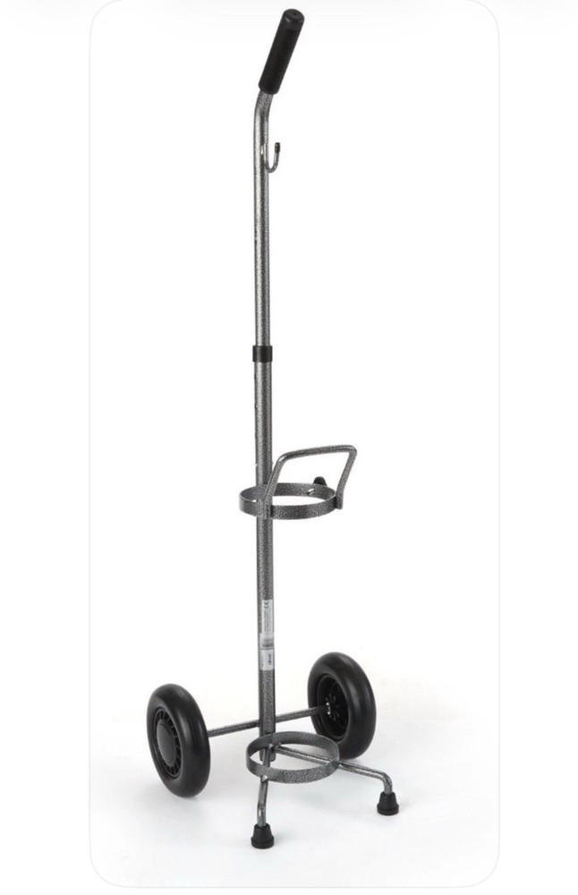 Drive Medical Adjustable Oxygen Cylinder Cart Silver Vein Finish 13002SV-6 1 EA