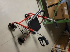 Drive Medical Adjustable Height Rollator with 6 Inches Wheels – Red (RTL10261RD)