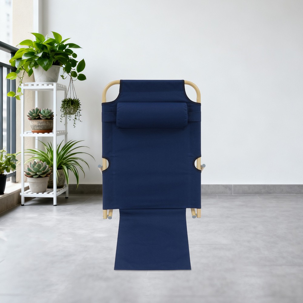 Folding Adjustable Sit up Back Rest Portable Lifting Bed Backrest Deep Blue NEW