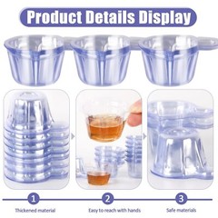 200x Vasos desechables de plástico para muestras de orina de 40 ml