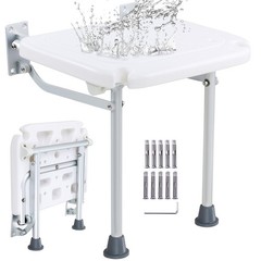 Uimoso Folding Shower Seat 15.7“ x 14.8“ Wall-Mounted Bench, Supports 500 lbs