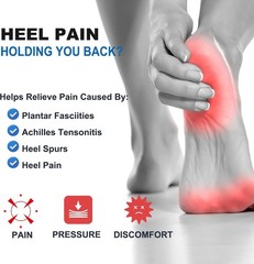 All-Day Comfort Gel Heel Cups for Achilles Tendonitis – 2 Pairs, Large Size