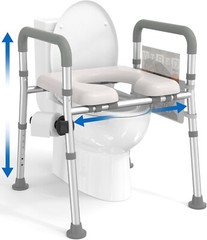 Raised Toilet Seat w/Handles & Riser w/Adjustable Height & Width 400lb Elevated