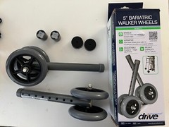 Pair of 500lb Drive Medical Heavy Duty Double 5″ Bariatric Walker Wheels 10118SV