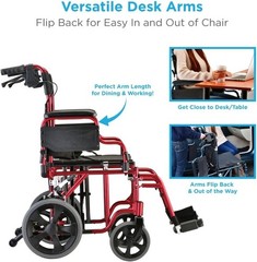 NOVA Heavy Duty Bariatric Transport Wheel Chair with 400 lb. Weight Capacity