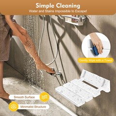Wall-Mounted Folding Shower Chair – Aluminum Alloy Frame with ABS Panel for