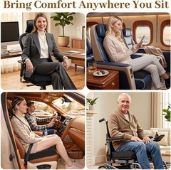 Portable Ergonomic Seat Cushion with 3-Inch Height for Cars & Office Chairs