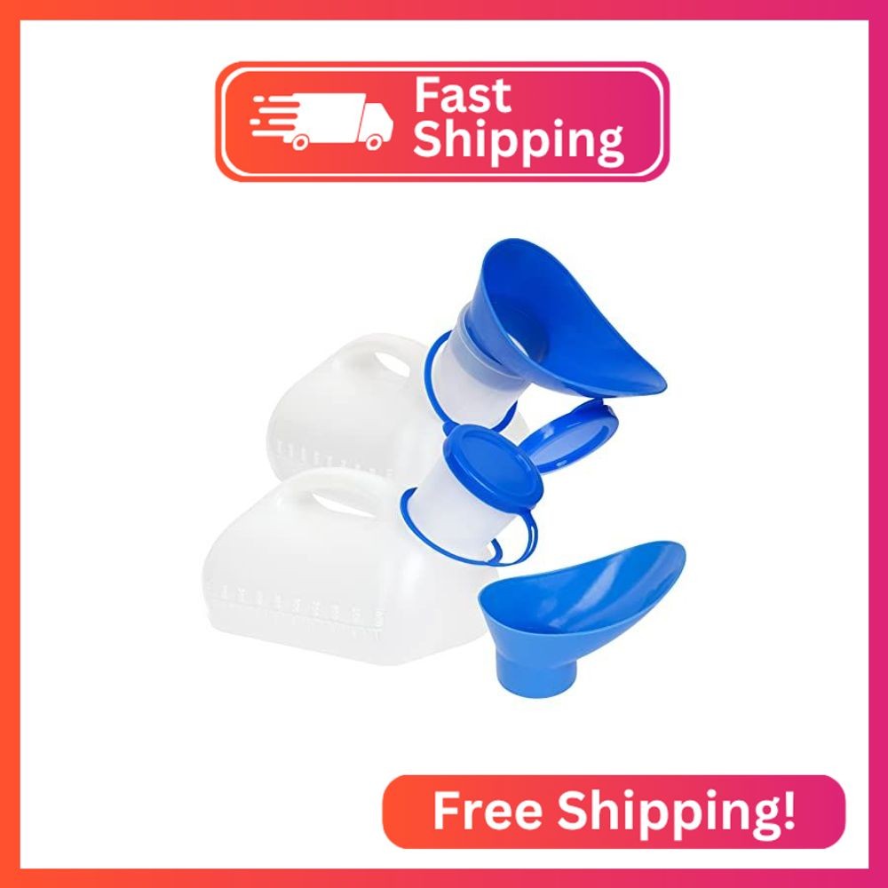 Unisex Urinal Bottle (2 Pack) – Portable Urinal for Women & Men – Female Urinal