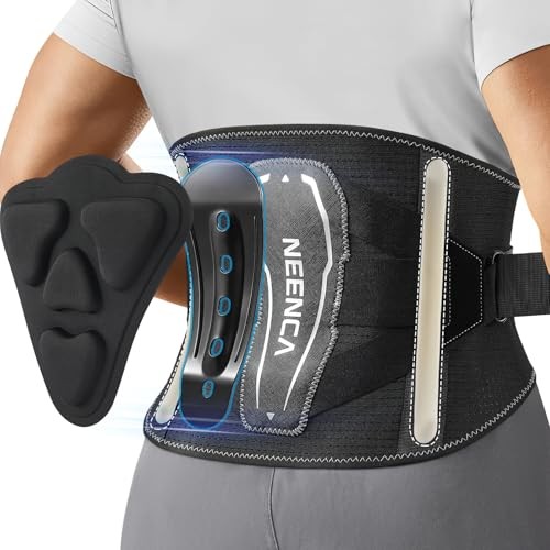 Back Brace for Lower Back Pain with Bionic Support System, Medium Black-Single