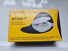 Audien Hearing Atom One Rechargeable Hearing Aids Beige w/ Charging Case NEW