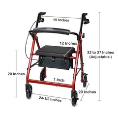 McKesson Rollator Folding Aluminum 32 to 37 inch Handle Height