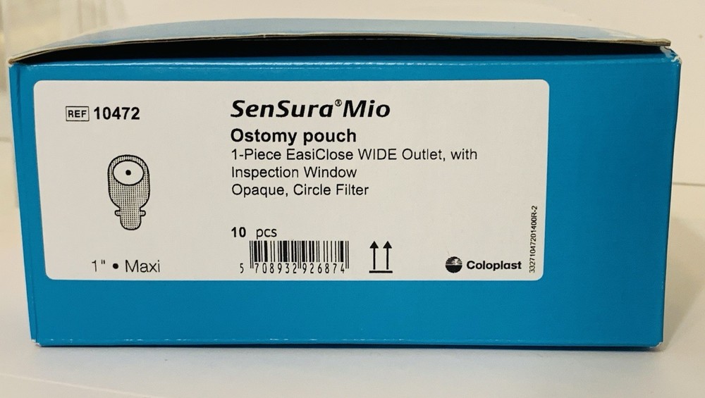 Coloplast #10472 SenSura Mio 1-Piece Ostomy Pouch, Wide Outlet 1″ Maxi, 1BX/10EA
