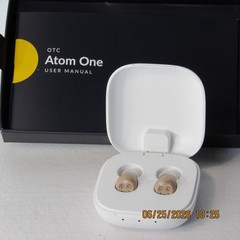 Audien Atom One OTC Hearing Aids Wireless, Rechargeable, Beige Brand New