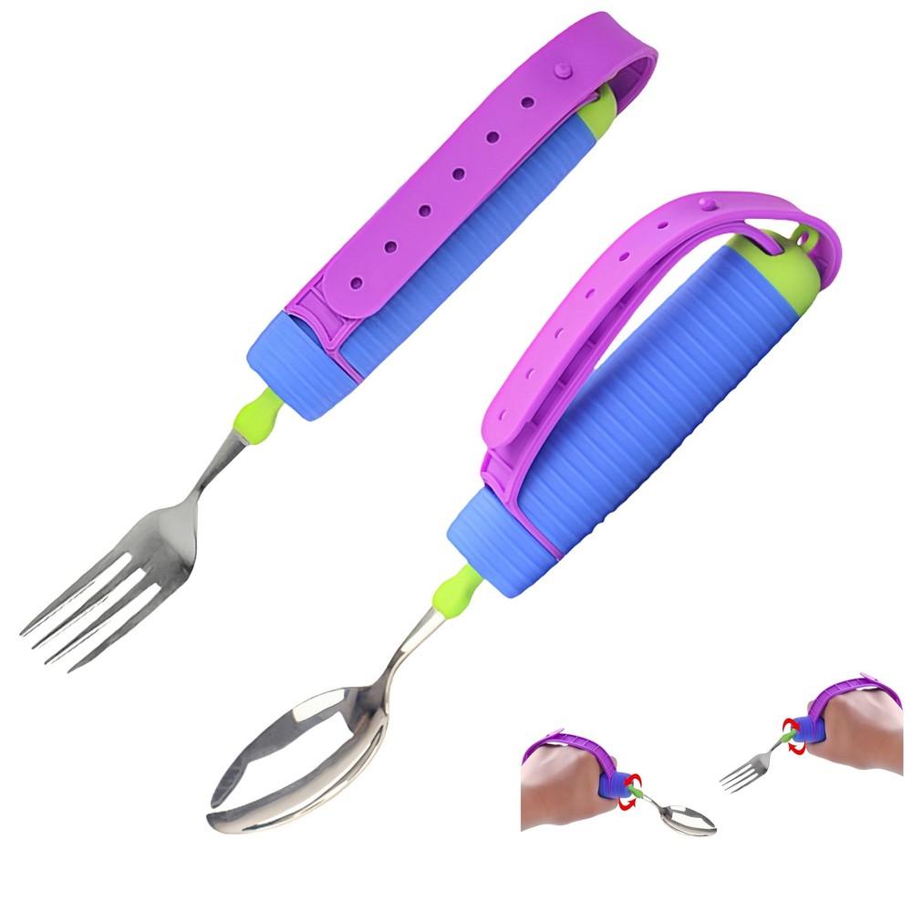 Bendable Adaptive Utensils Spoons Forks Set,Left and Right Handed, for Hand T…