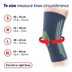 Neo-G Knee Compression Sleeve for X-Large: 43 – 48 CM/16.9 – 18.9 IN, Black