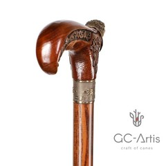 Raven Walking Stick Cane Solid Bronze Brass Metal Staff Wooden Handle Shaft