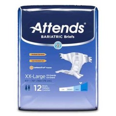 Attends Bariatric Incontinence Briefs Unisex Adult Diapers With Tabs 2XL – 3XL