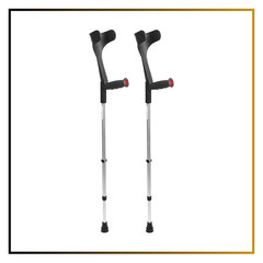 Mobility Forearm Crutches Adult Pair Adjustable Height Lightweight Black