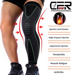 Leg Brace Thigh Compression Sleeve Calf Knee Support Socks Pain Relief Men Women