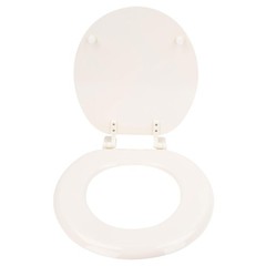 LDR 18.5 x 14.375 x 2 in. Round Molded Wood Toilet Seat 050 1066BS,
