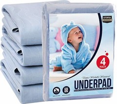 4 Pack Underpads 34 x 36 Quilted Waterproof Incontinence Pad Utopia Bedding