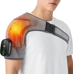 Electric Heated Shoulder Massager With Vibration Massage Brace Joint Pain Relief