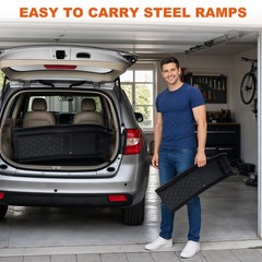 2Pack Heavy Duty Solid Steel Car Ramps, 8000lbs Auto Service Ramps for Truck SUV