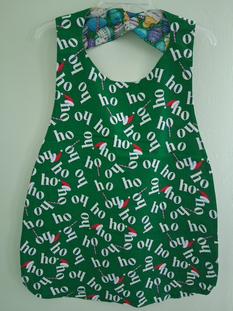 Christmas & Easter Adult Bib, Handmade , 35 1/2” by 21 ½”, reversible