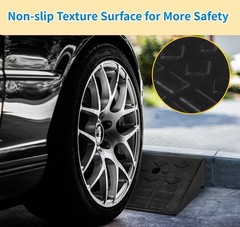 4″ Rise Rubber Curb Ramps Heavy Duty Driveway Curb Ramp 10 Ton Car Slope Ramp…