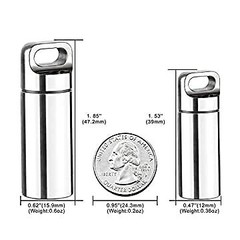 Pill Holder Keychain Fob Container Titanium Small Pocket Pill Case Emergency Asp