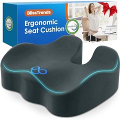 Dark Green Seat Cushion – Thick Memory Foam – Large for Cars – Office Chair