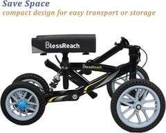 BlessReach All Terrain Foldable Heavy-Duty Knee Scooter Walker Senior 300lb