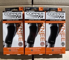 3x COPPER FIT ORIGINAL COPPER INFUSED COMPRESSION KNEE SLEEVE LARGE NEW