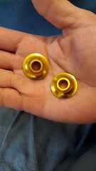 Pair (2) of 4″ Wheelchair Caster Wheels, (2) 5/16″ Axles, and (4) Cone Spacers