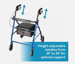 Carex Classics Rollator Walker, Foldable with Seat, FGA33577
