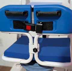 Patient Lift Transfer Chair, Bathroom Wheelchair w/180° Split Seat and Potty