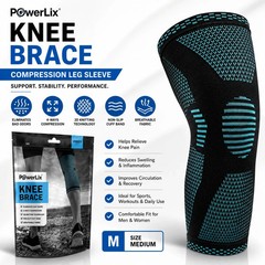 Compression Knee Sleeve Medium- Black PowerLix Extra