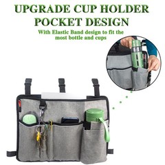 EVEME Walker Bag Basket With Cup Holder,Walker Extra Large, Gray