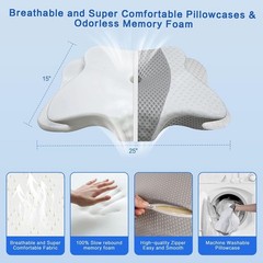QIUBABYO Adjustable Ergonomic Neck Support Pillow – Memory Foam
