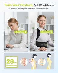 Rakiie Posture Corrector for Women and Men, Upgraded Back Brace XL, Yellow