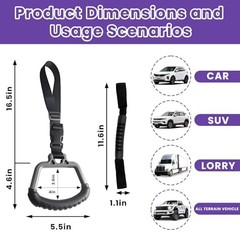 -in-1 Car Assist Handle Kit | Mobility Aids for Getting Out of 2 Black