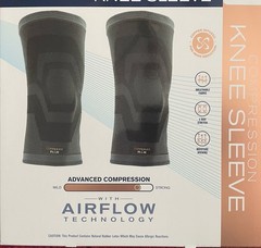 Copper Fit Elite Knee Compression Sleeve Knee Brace 2-Pack, Black (Large/X-Large