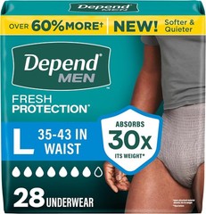 Depend Fresh Protection Adult Diapers – Maximum Comfort, Large Size, 28 Count