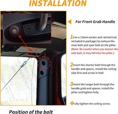 Front Grab Handle Kit Aluminum Alloy for 2007-2018 Jeep Wrangler JK JKU